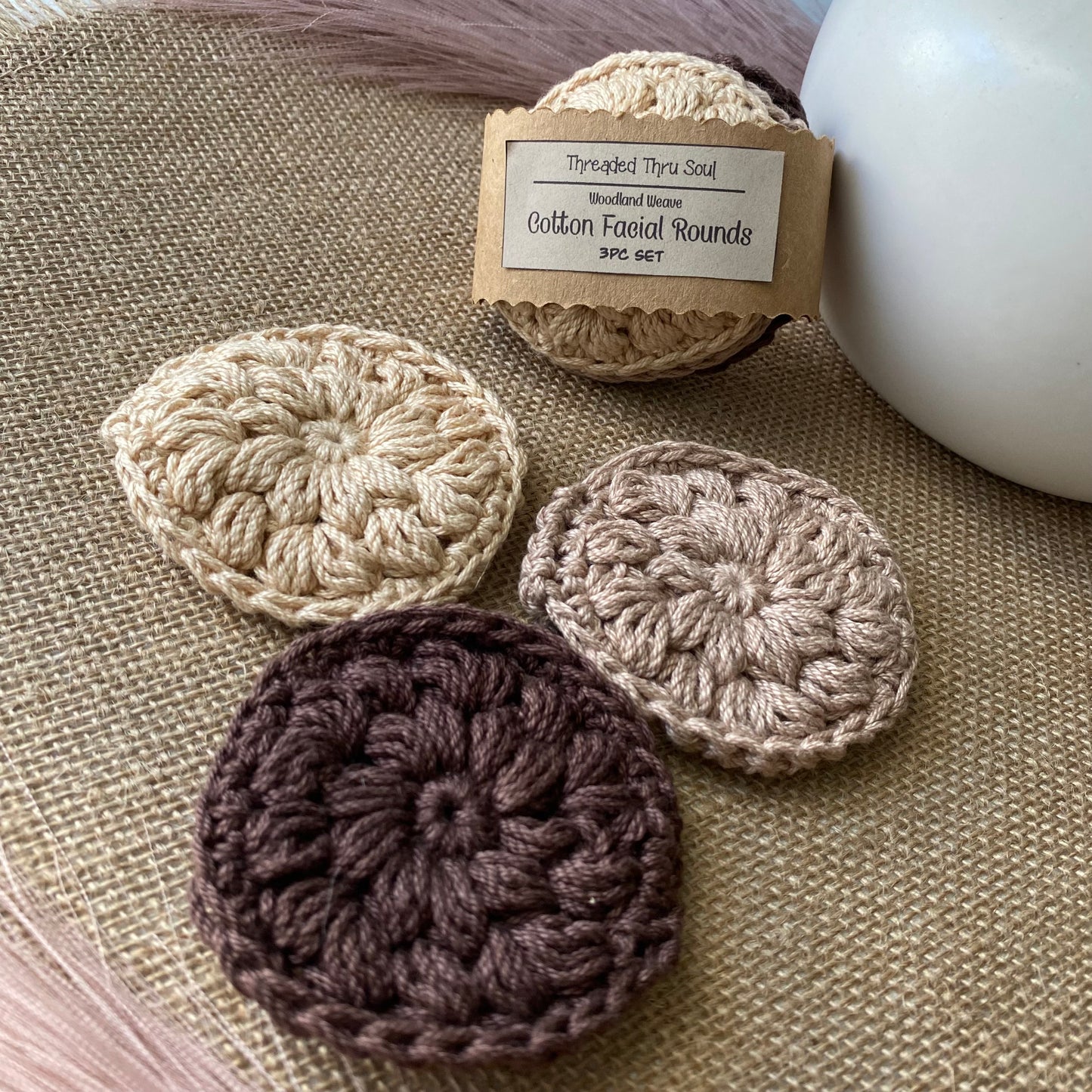 Rustic Weave Cotton Face Rounds (3pc)